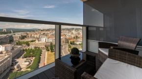 Panorama - Sunset and castle view, 22nd floor, garage, AC